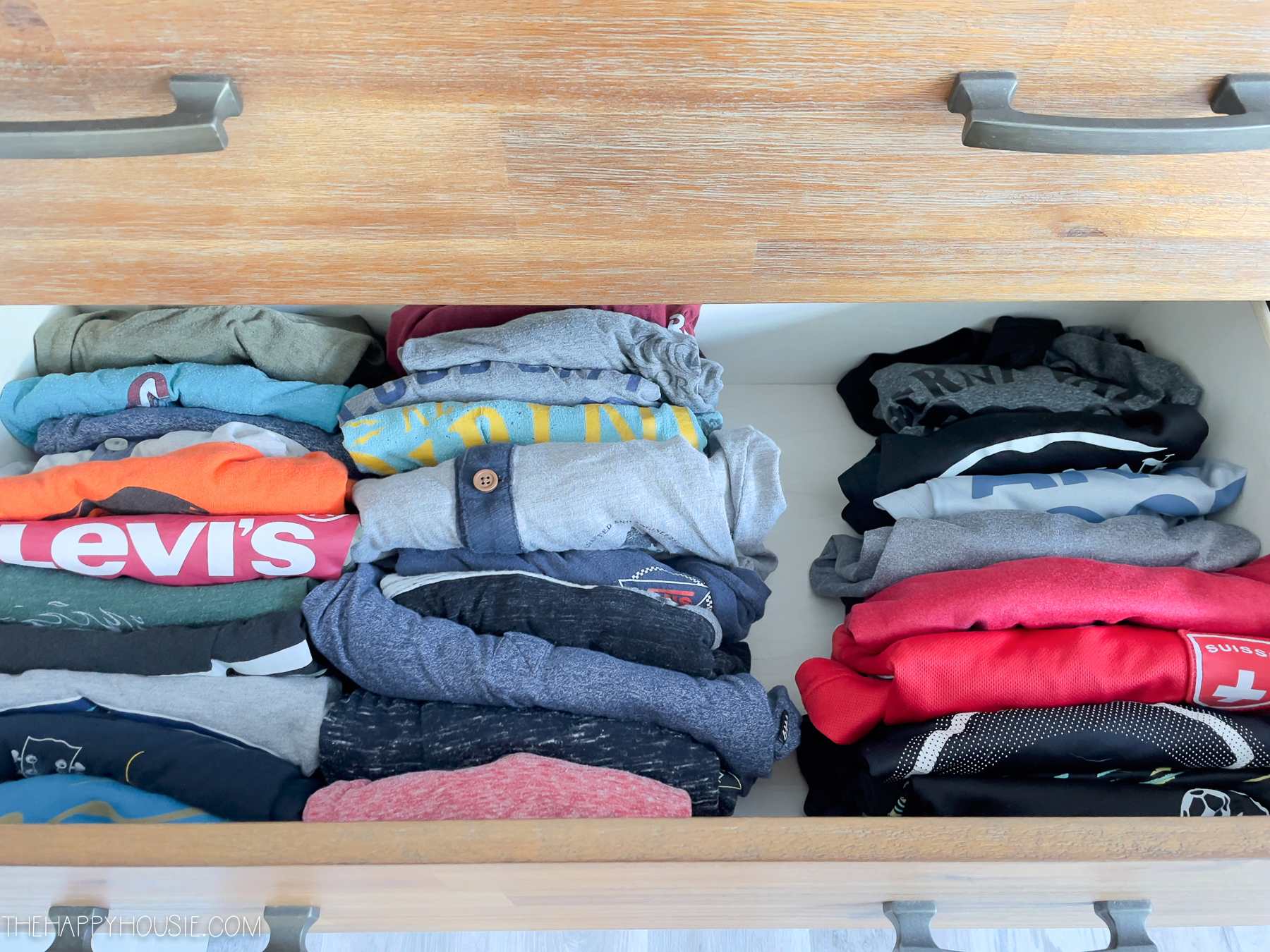 room organization ideas picture of shifts folded inside drawer