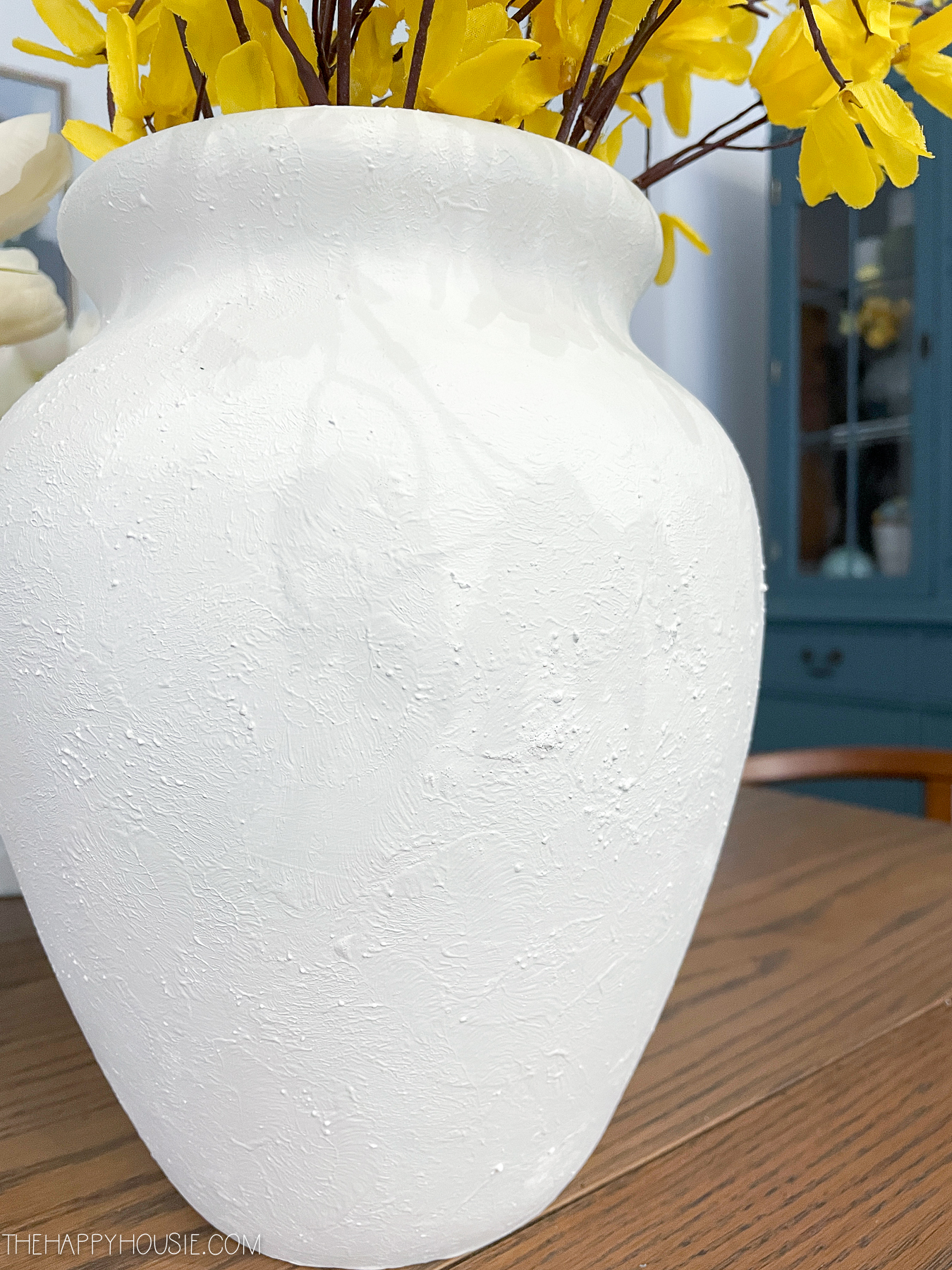 texture painted DIY vase project