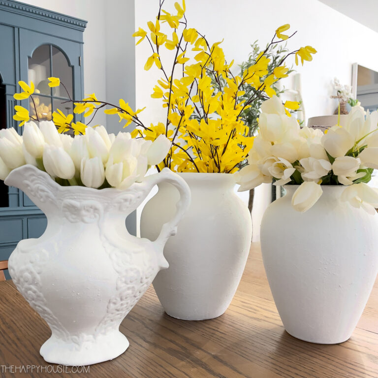 Spring Dining Room Decor Ideas: DIY Textured Vases