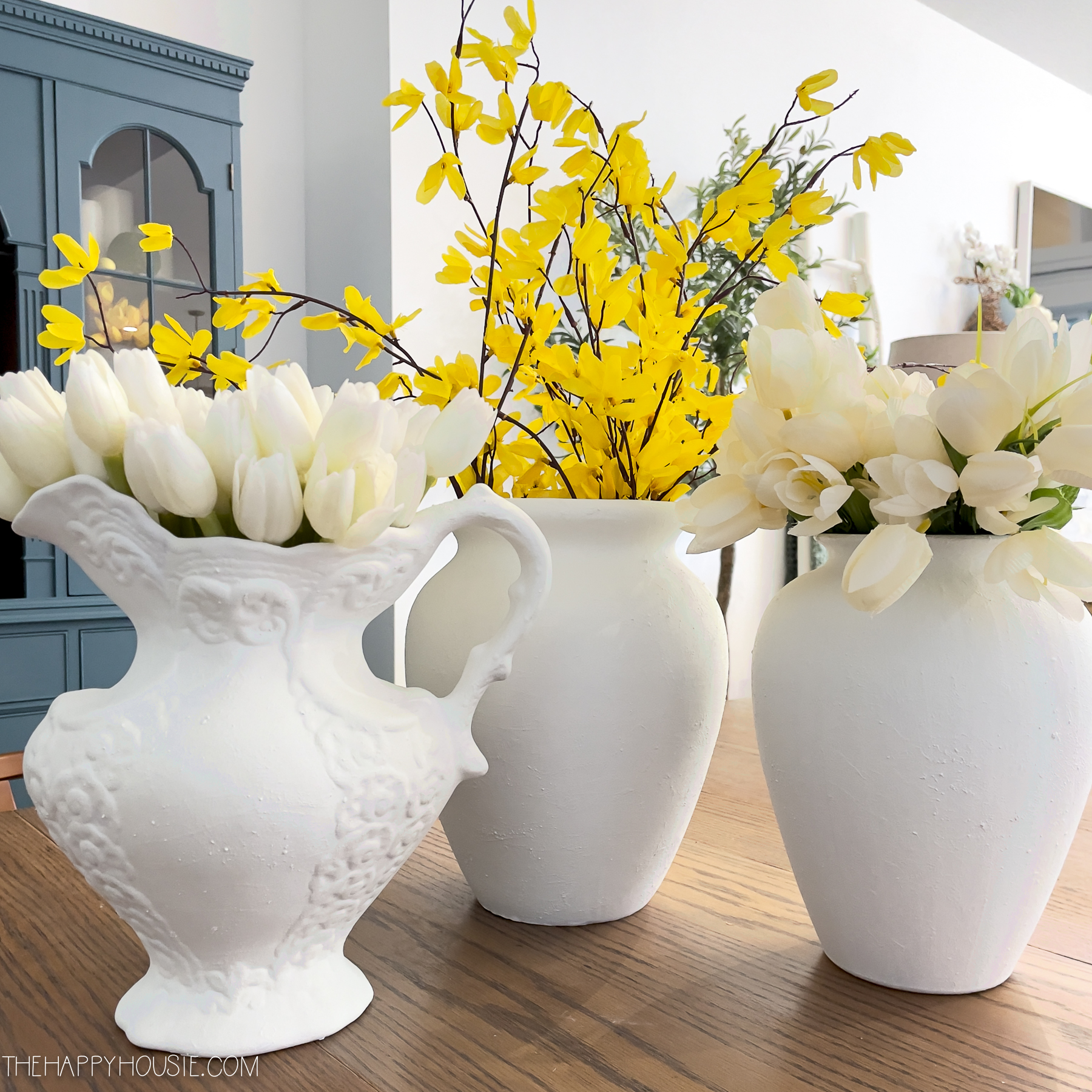 Spring Dining Room Decor Ideas: DIY Textured Vases