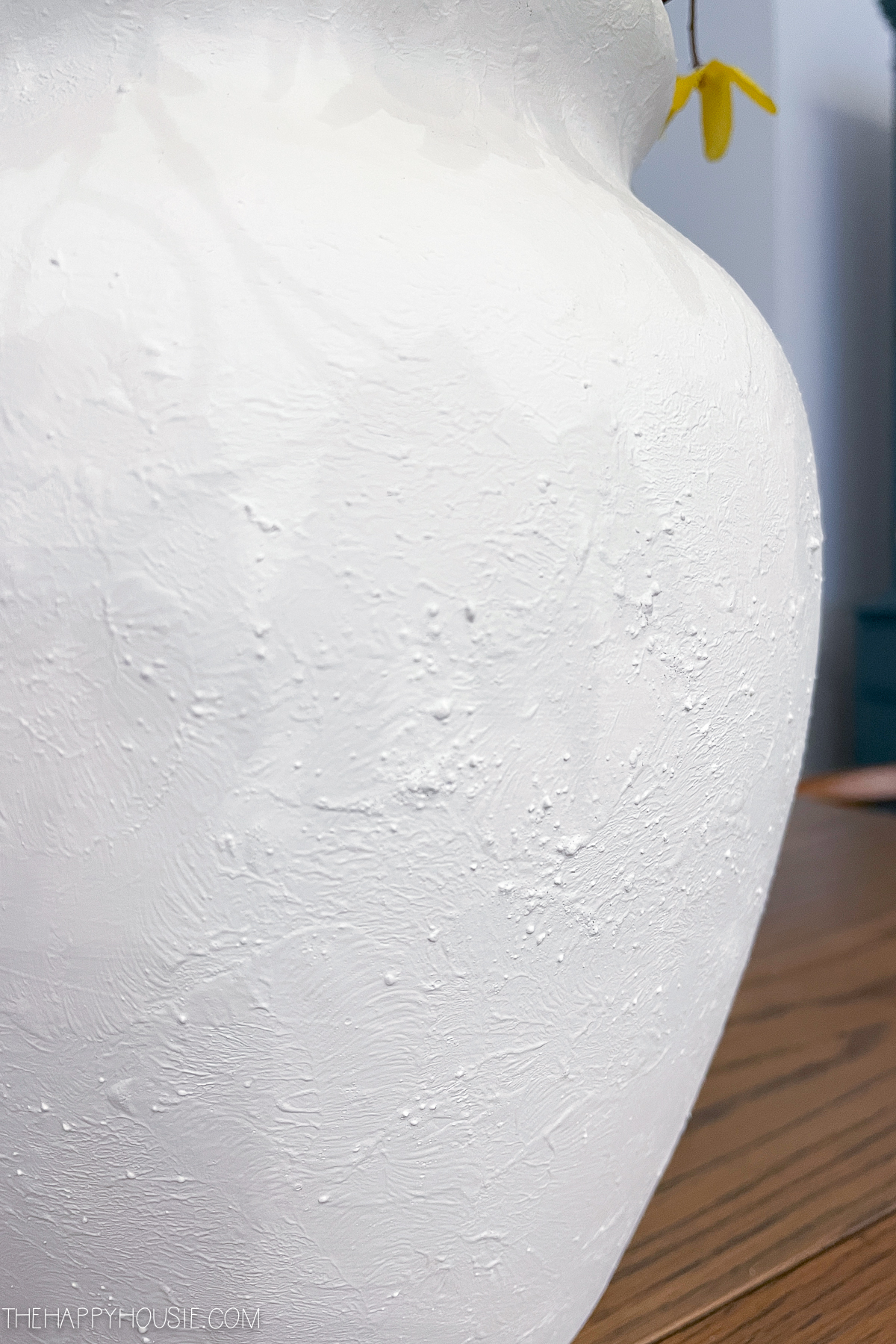 close up of DIY texture painted vases using Fusion Fresco powder