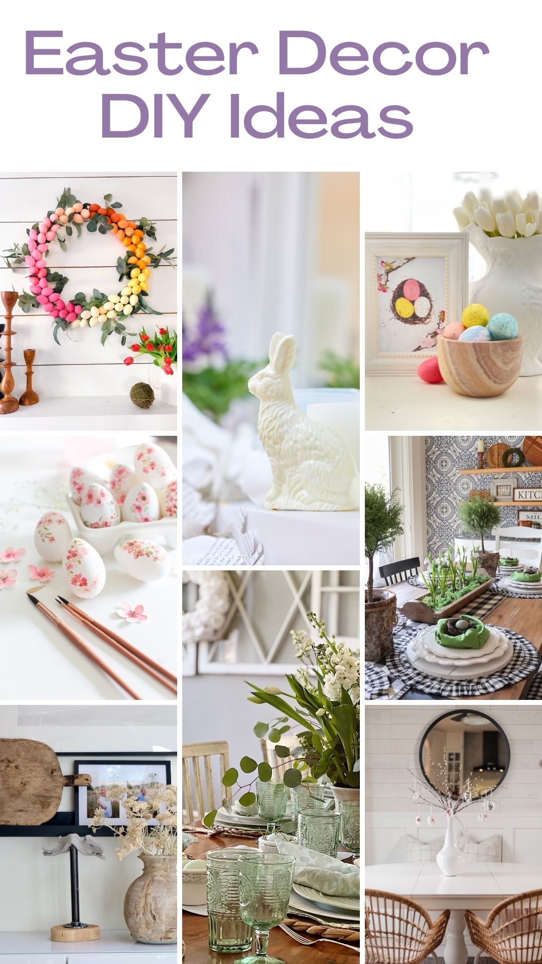 a collage image featuring Easter Decor DIY Ideas 