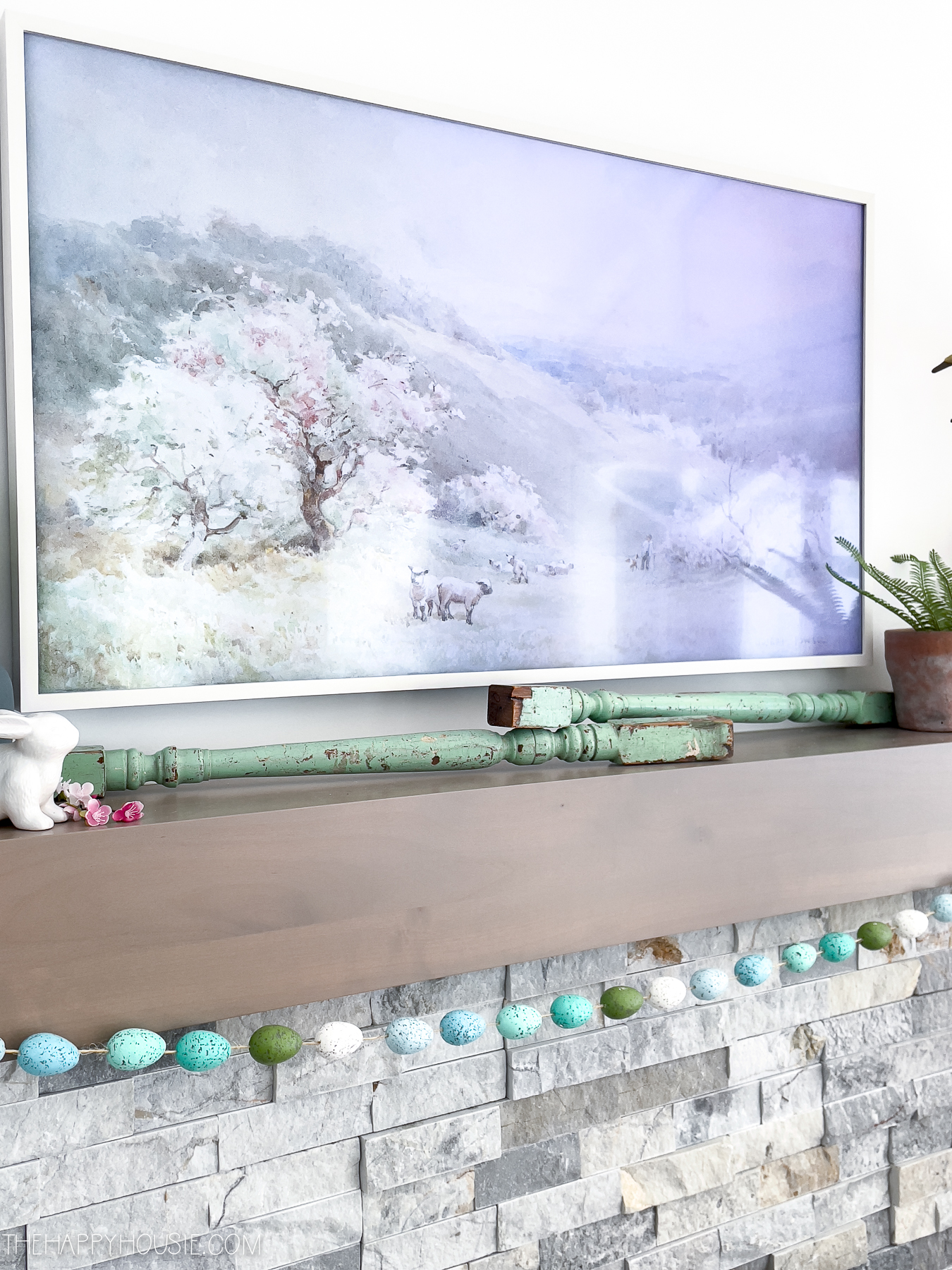 Samsung Frame TV with Easter art