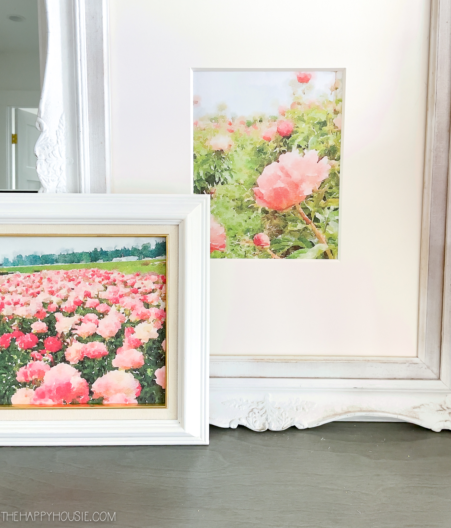 a close up view of free printable peony art