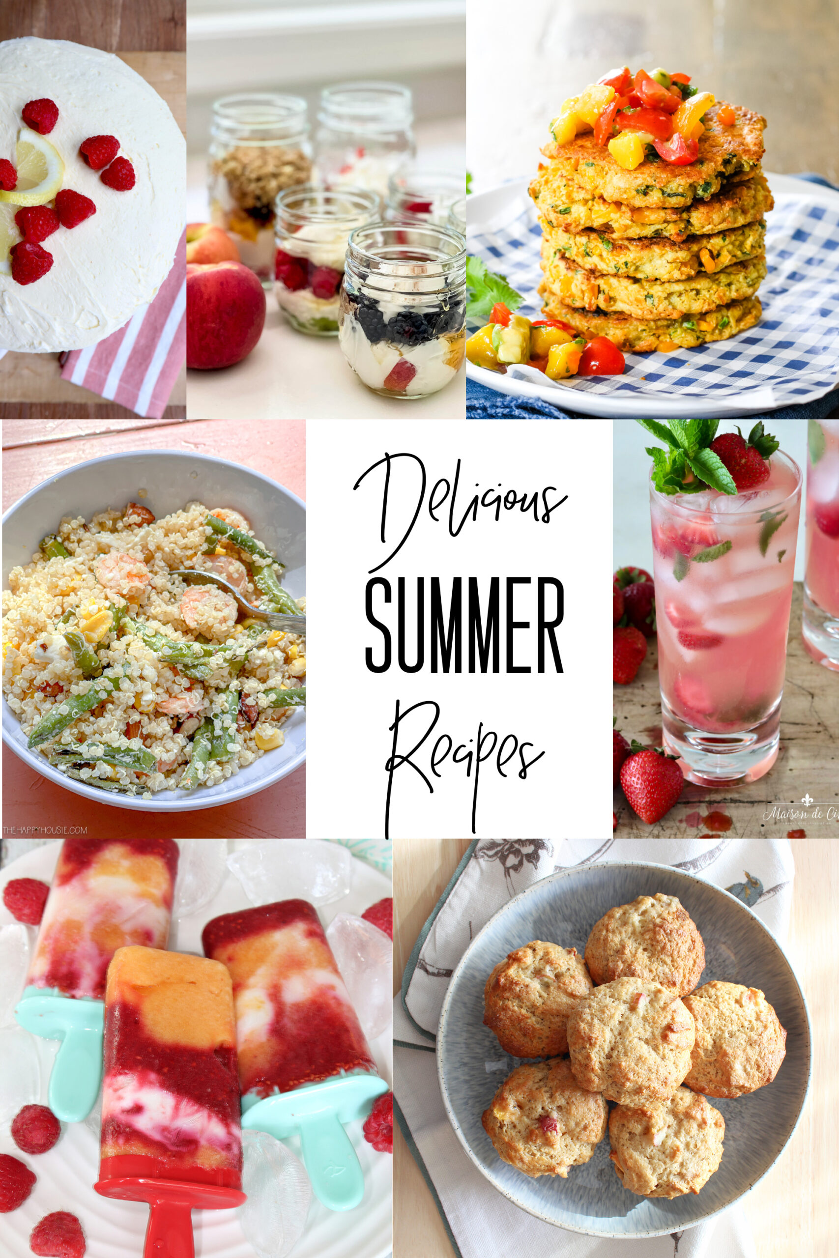 Delicious Summer Recipes graphic.