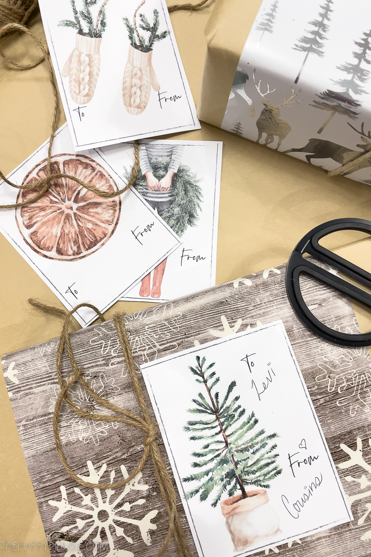 Layered Gift Wrap for Christmas & Free Printable Giant Gift Tags | The  Happy Housie